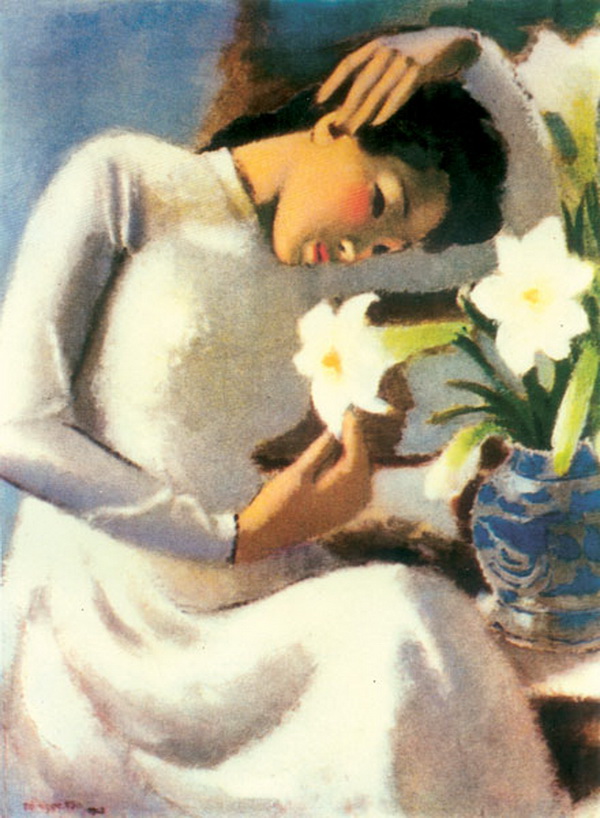 Bức vẽ “Thiếu nữ bên hoa huệ” - Tô Ngọc Vân
